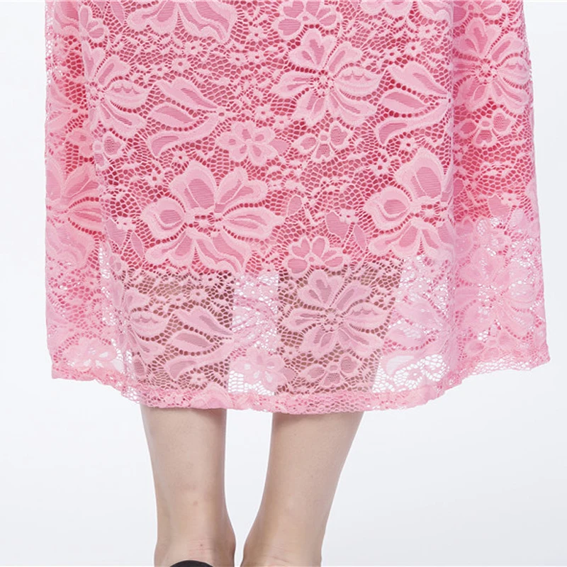 Дубаи стильные кружевные платья женские мусульманские осенние двухслойные