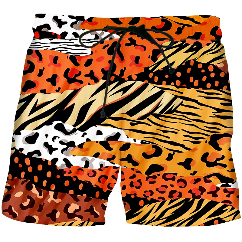 

New Shorts Zebra Stripe Leopard Tiger Pattern Patchwork Fashion Streetwear Casual Cool Hip Hop Harajuku Summer Short Pant Unisex