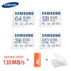 Новый продукт SAMSUNG 64 Гб 128 ГБ 256 ГБ 512 ГБ TF(MicroSD) EVO Plus 4K U3 V30 A2 чтение 130 МБс. высокоскоростная консоль карта памяти планшета