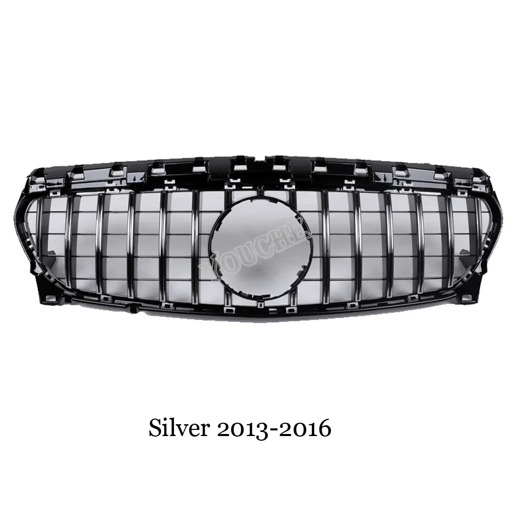 Silver 13-16 GT R Стиль передний бампер решетка сетка для Mercedes W117 CLA класс CLA180 CLA200 CLA250 CLA45 AMG 2013 - Цвет: Silver 13-16