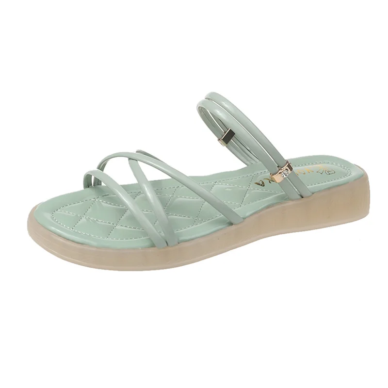 

Med House Slippers Platform Summer Women's Shoes Luxury Slides Jelly Flip Flops Pantofle Flat Designer Glitter 2021 Crystal PU B