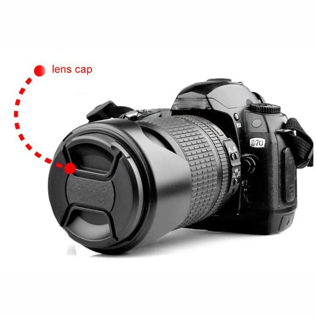 Профессиональная защитная крышка объектива для Canon/Nikon/Pentax/Sony ABS, Пыленепроницаемая Защитная крышка для объектива камеры с веревкой для защи...