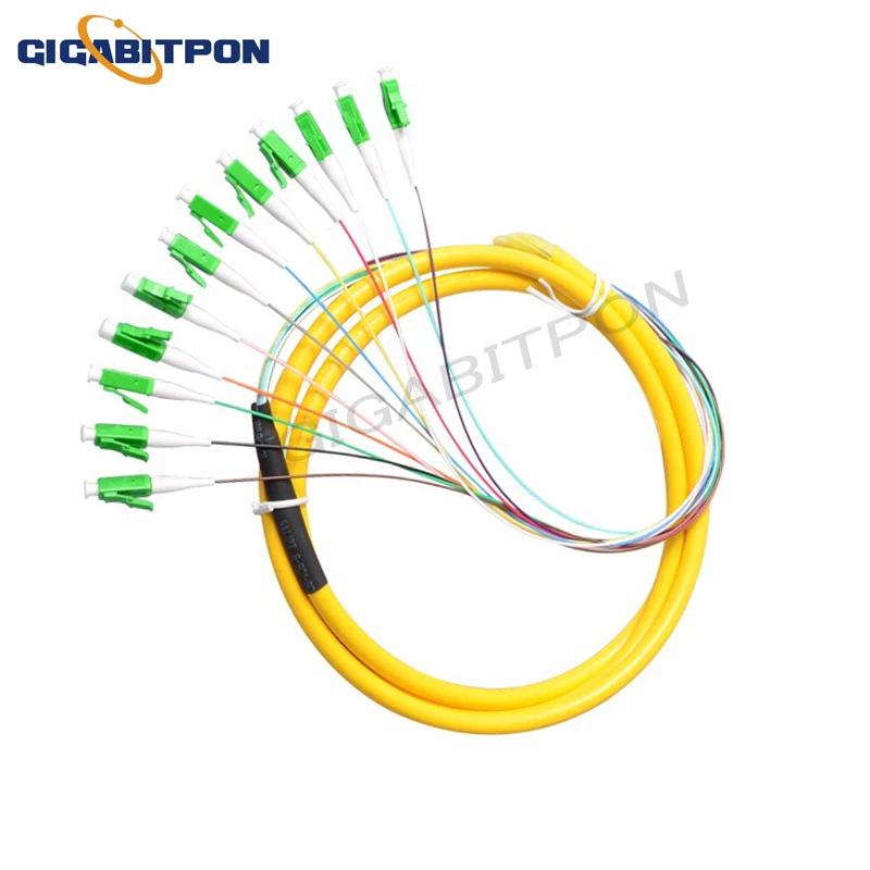 Fiber pigtail 12 core LC/UPC or LC/APC SM 1m fiber pigtail 12 core 12 fiber simplex single mode