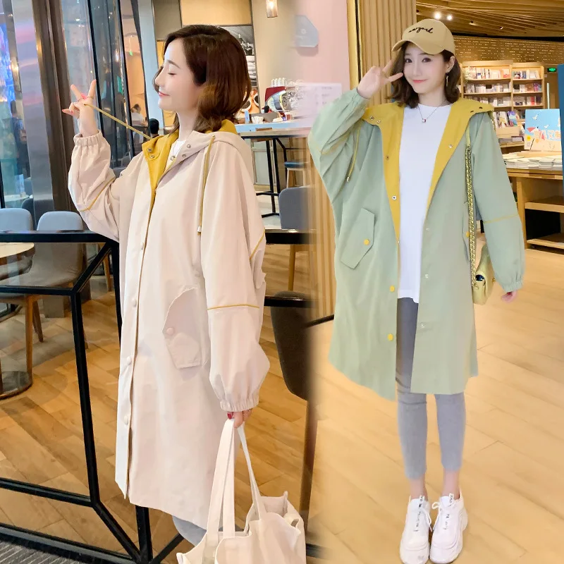 Женское длинное пальто для беременных Женская весенне осенняя Корейская версия