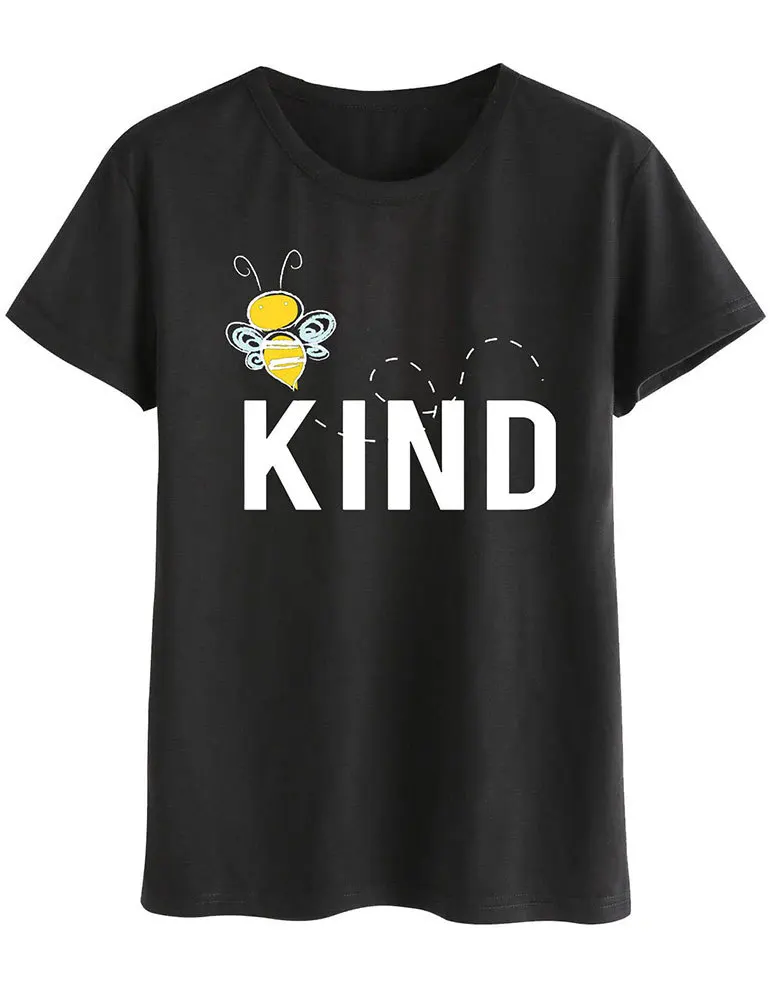 

Summer Bee KIDN Printed Women's T-shirt Cotton Casual Short-sleeved Round Collar T Shirt Plus Size Womens Shirts Tops