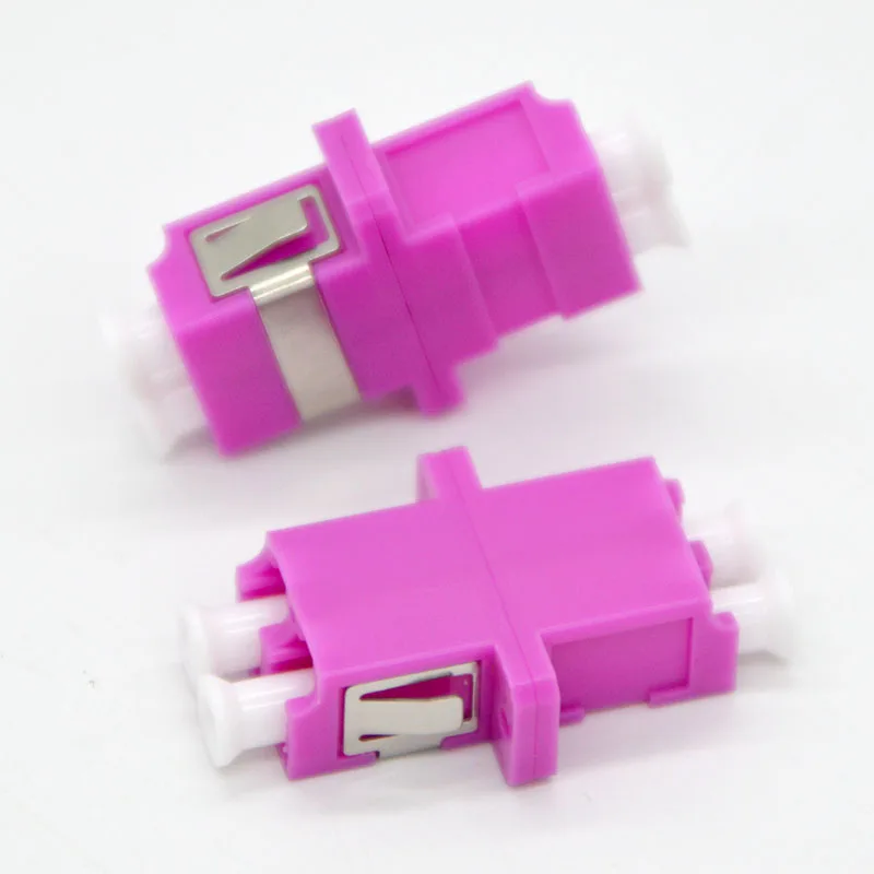 100pcs New Optic Fiber Adapter Connector LC OM4 Single Mode Fiber Optic Coupler Flange Connector Special Free Shipping To Brazil