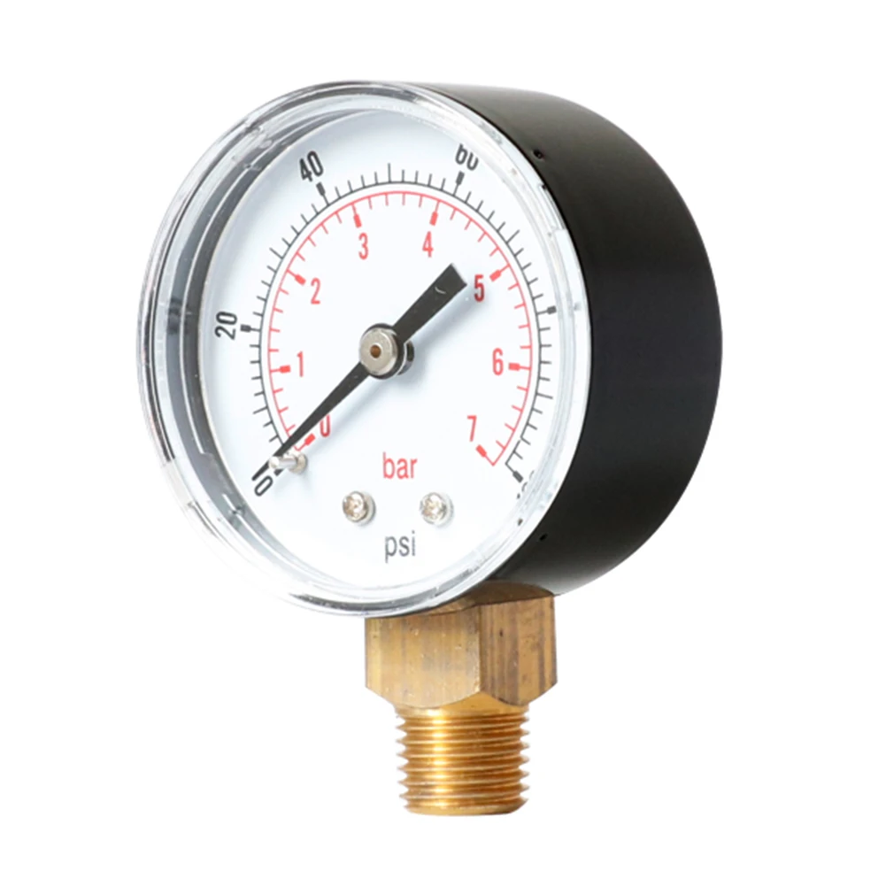 Портативный двойной циферблатный Манометр 0 100PSI 7 бар вакуумный манометр 2