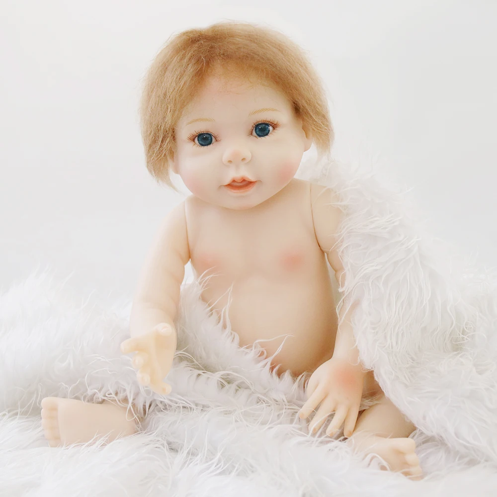 UCanaan/48 см Reborn Baby Doll Мягкие силиконовые детские куклы с голубыми глазами игрушки