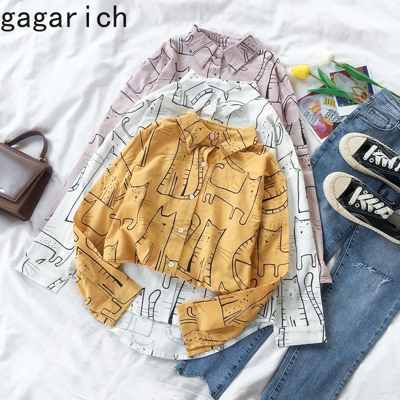 Женская блузка с животным принтом Gagarich свободная универсальная рубашка средней