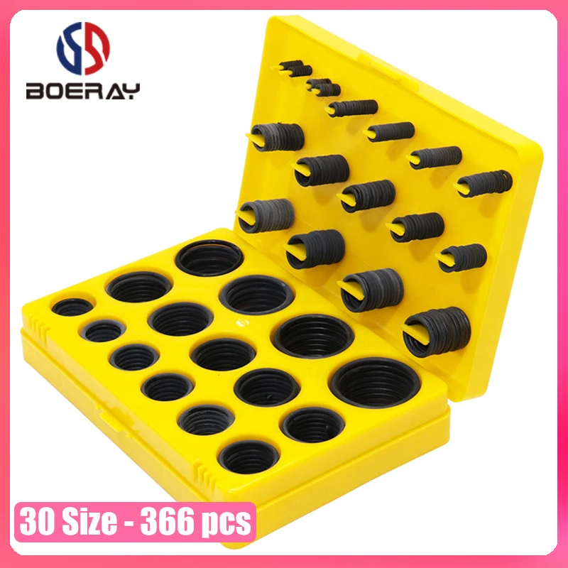 Набор уплотнительных колец из нитрилового каучука NBR 366 штук 30 размеров набор