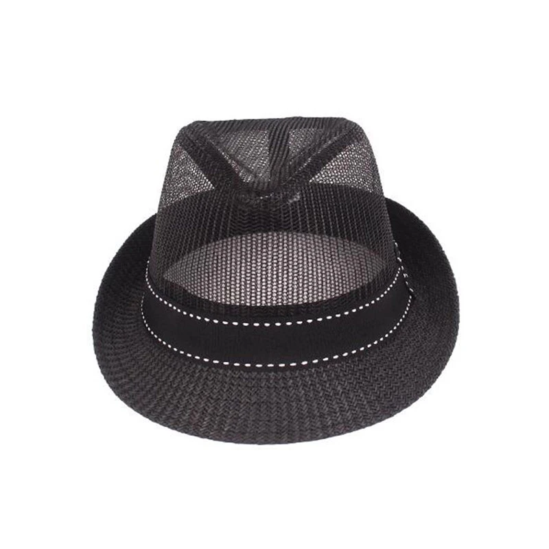 

2021 Summer Net Hat Cool Cap Breathable Middle-Aged And Elderly Jazz Hat Men Beach Shade Cap Bowler Hats Sun Uv Protection Caps