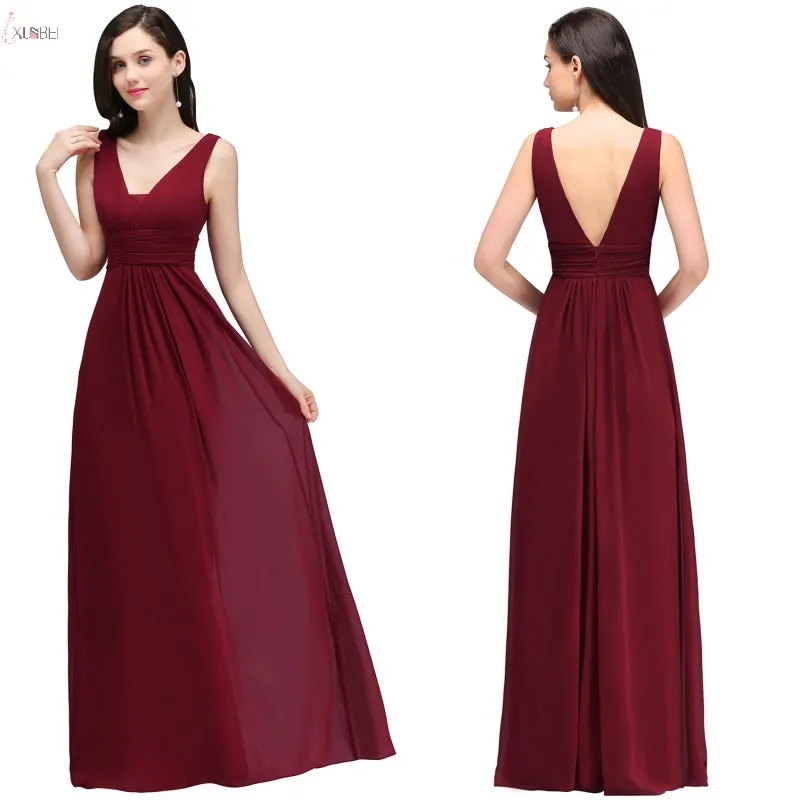 

Длинное шифоновое платье бордового цвета, ТРАПЕЦИЕВИДНОЕ, для гостей свадебной вечеринки, платье без рукавов, подружка покроя