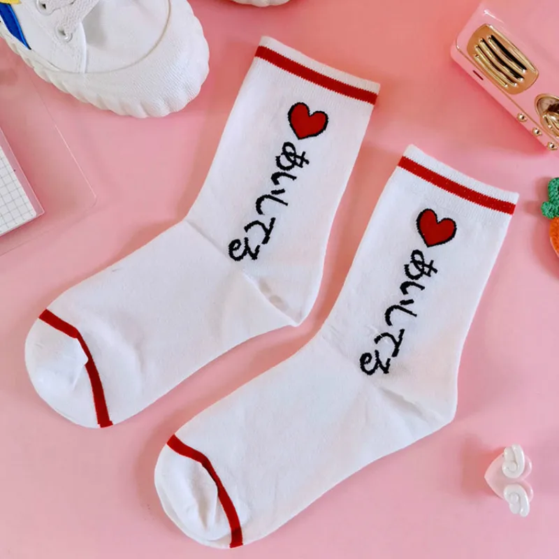 Носки женские в стиле Харадзюку с забавными фруктами персиком клубникой лимоном