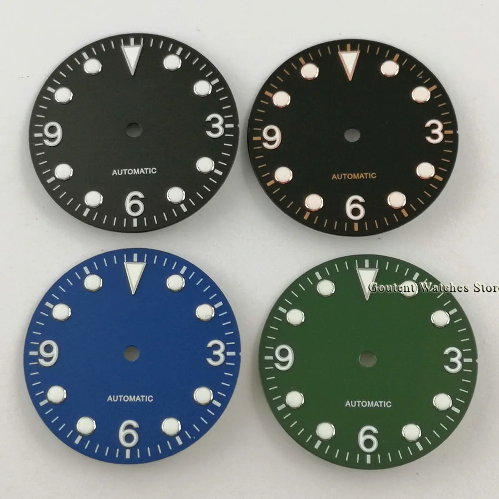 

Goutent 29.2mm Sterile Black/Blue/Green Watch Dial Fit For NH35/NH35A ETA2824/2836 Miyota 8205/8215/821A DG2813/3804 Movement