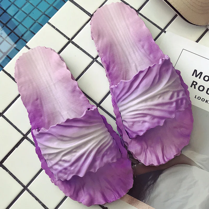 Необычные тапочки с капустой для женщин милые модные Нескользящие дома и ванной