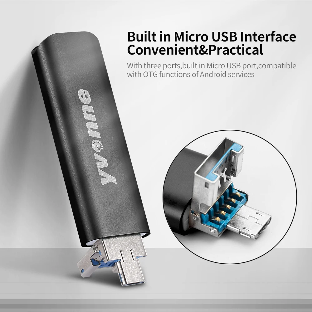 

Высокоскоростной Телескопический USB-флеш-накопитель yvonne Y15D USB 128 ГБ 64 Гб USB Type-C с тремя портами OTG USB флеш-накопитель U-диск