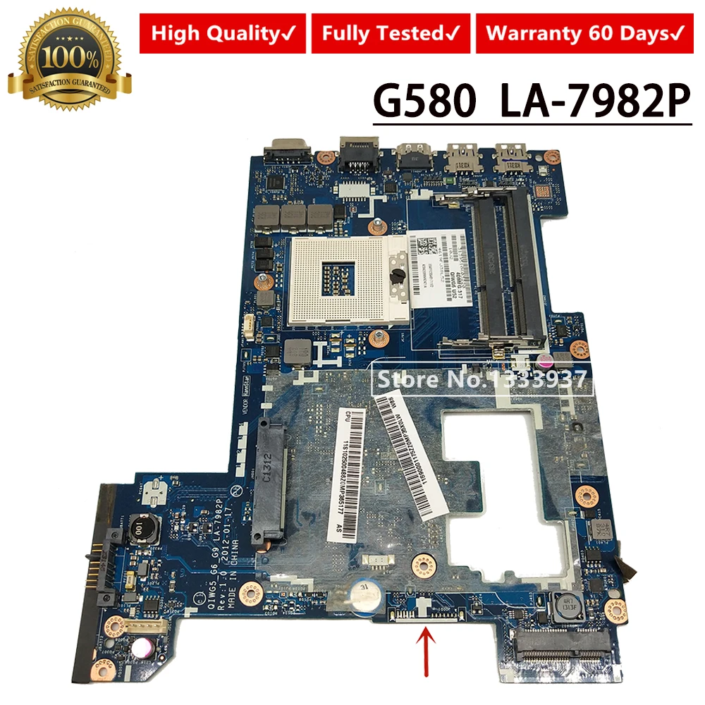 QIWG5_G6_G9 LA-7982P для Lenovo G580 N580 P580 Материнская плата ноутбука 100% тестирование