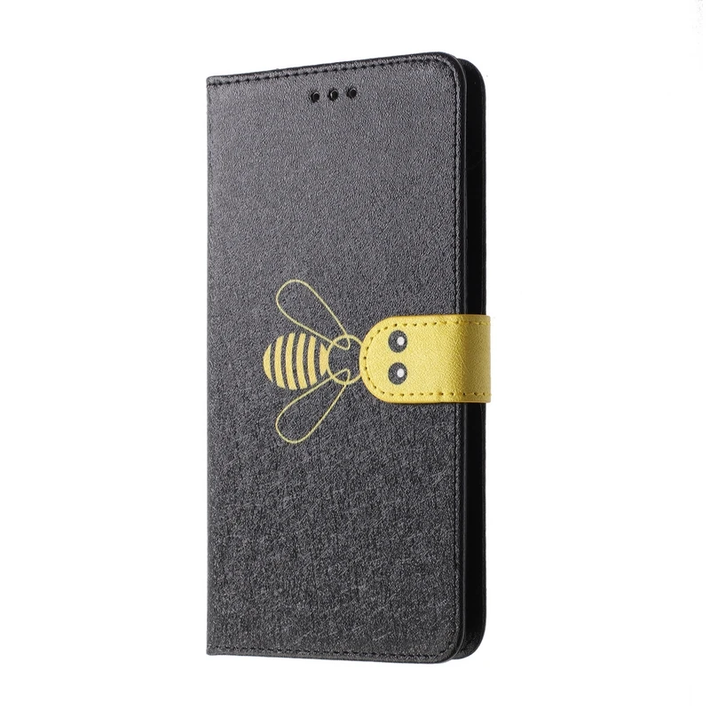 Cute Bee Leather Flip Phone Case For Samsung Galaxy A6 A6Plus 2018 Wallet Style with Photo &amp Card Holder Stand Back Cover Coque |
