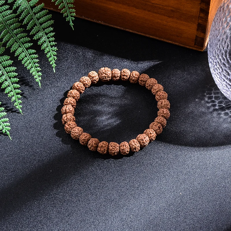 Оригинальное ожерелье и браслет Rudraksha 7-8 мм украшенное бусинами Japamala медитация