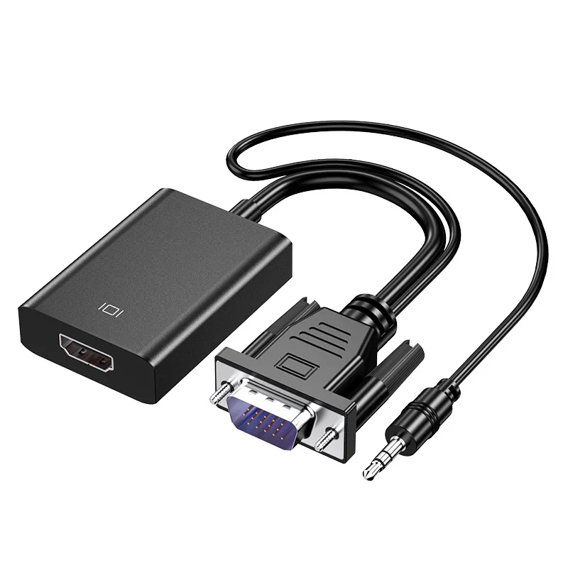 Full HD 1080P VGA к HDMI-совместимый преобразователь адаптер с аудиовыходом для ПК