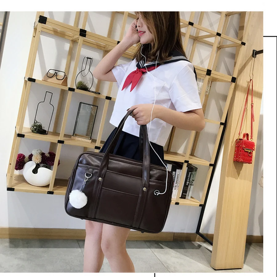 

Daily Jk Uniform Bag Creative Preppy Style Handbags College Shoulder Bags Casual All-Match Messenger Bags PU Leather For Women