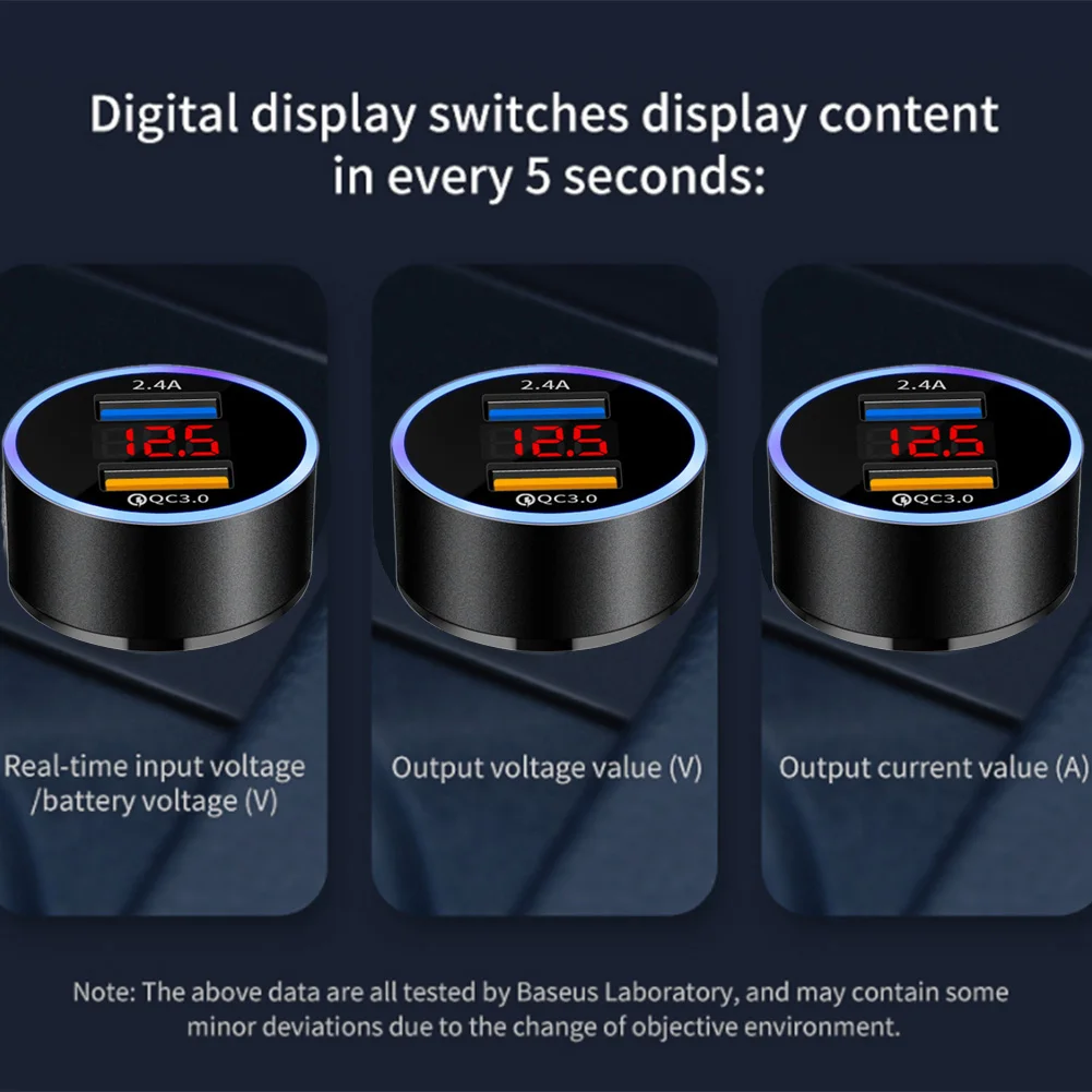 Автомобильное зарядное устройство с двумя USB-портами 3 0 А 12 В