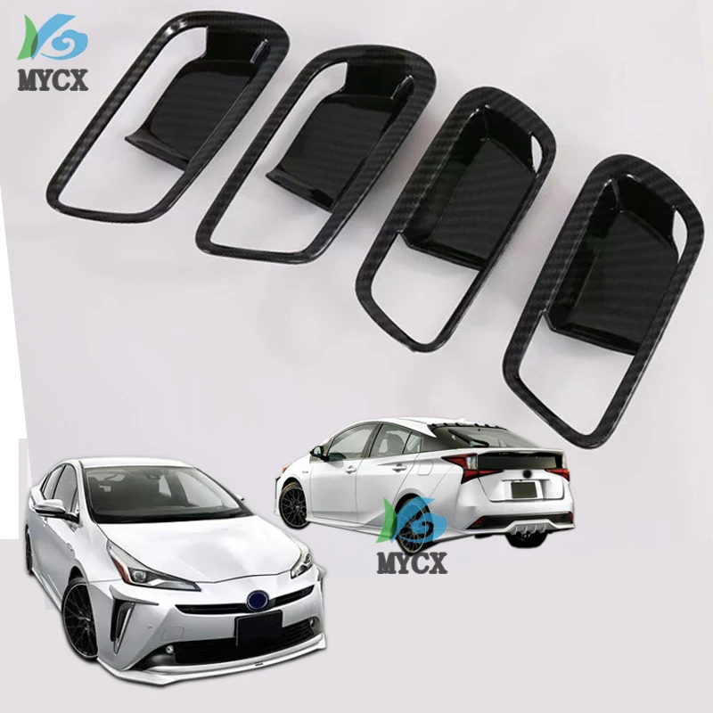 

Для Toyota Prius 2019 2020 внутренняя дверная ручка крышка чаши отделка Литье наклейка интерьерные аксессуары ABS углеродное волокно