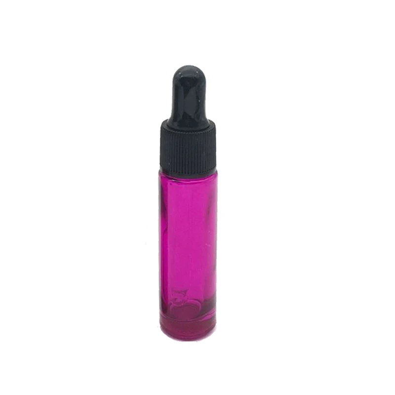 1/5/10 шт 10 мл стеклянная бутылка с пипеткой с чистый Стекло флакон-капельница образца духов мини трубы сосуд для эфирных масел - Цвет: 1pcs Rose-red