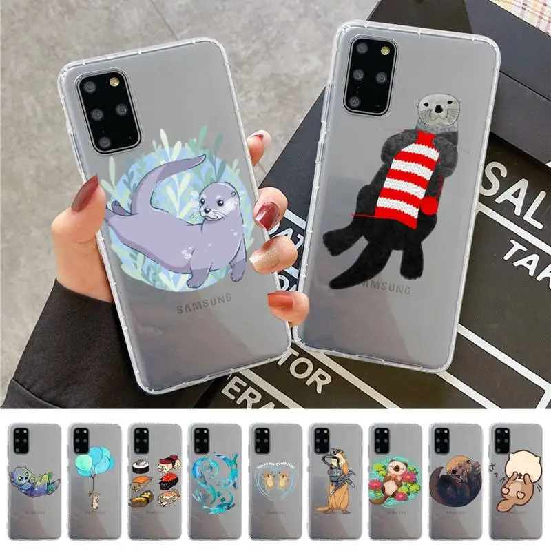 

YNDFCNB Cute animal cartoon otter Phone Case For Samsung A 10 20 30 50s 70 51 52 71 4g 12 31 21 31 S 20 21 plus Ultra