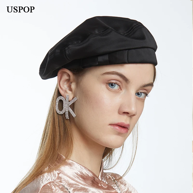 

USPOP 2021 New Women Berets Stain Bowknot Berets
