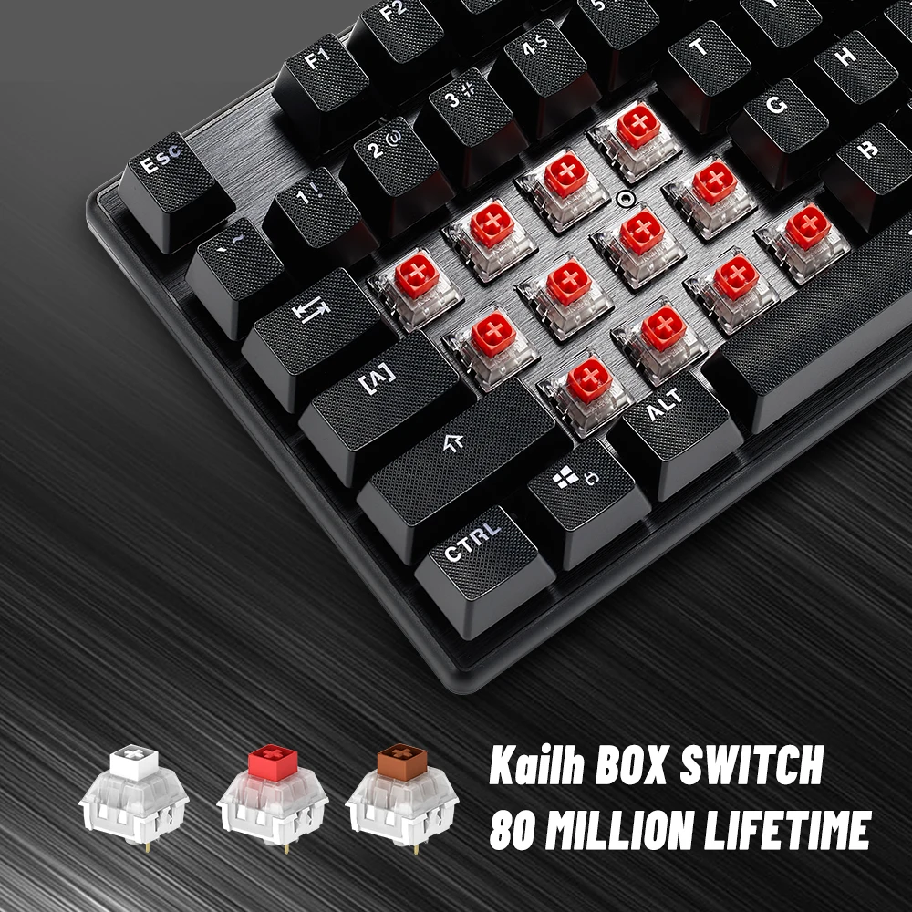 hexgears 2 4g wireless keyboard kailh switch 104 keys blue backlit mechanical keyboard sillon gaming for desktop pc g706w free global shipping