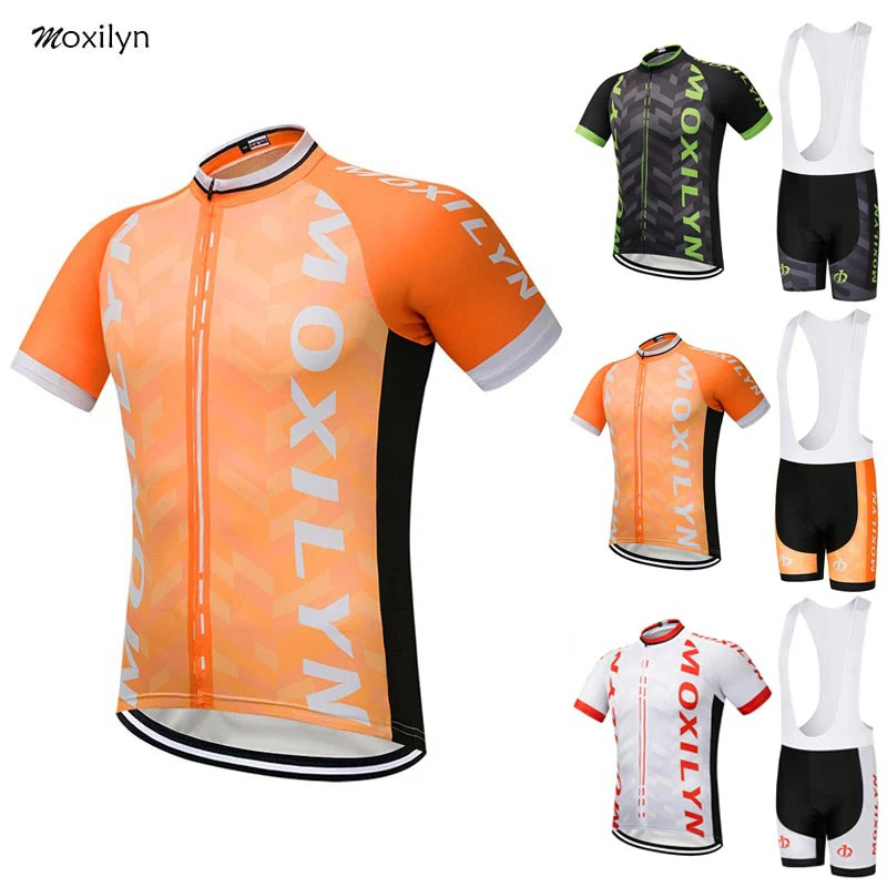 Moxilyn Pro Cycling Jersey Set Summer MTB Bicycle Clothing Maillot Ropa Ciclismo 100% Polyester Racing Bike Clothes Cycling Set