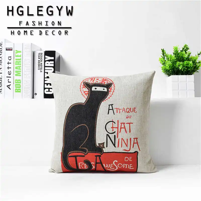 Наволочки из хлопка и льна с рисунком животных|Наволочки| |