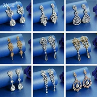 miallo newest crystal women girls long drop earrings for party wedding rhinestone bridal earrings for bride bridesmaids