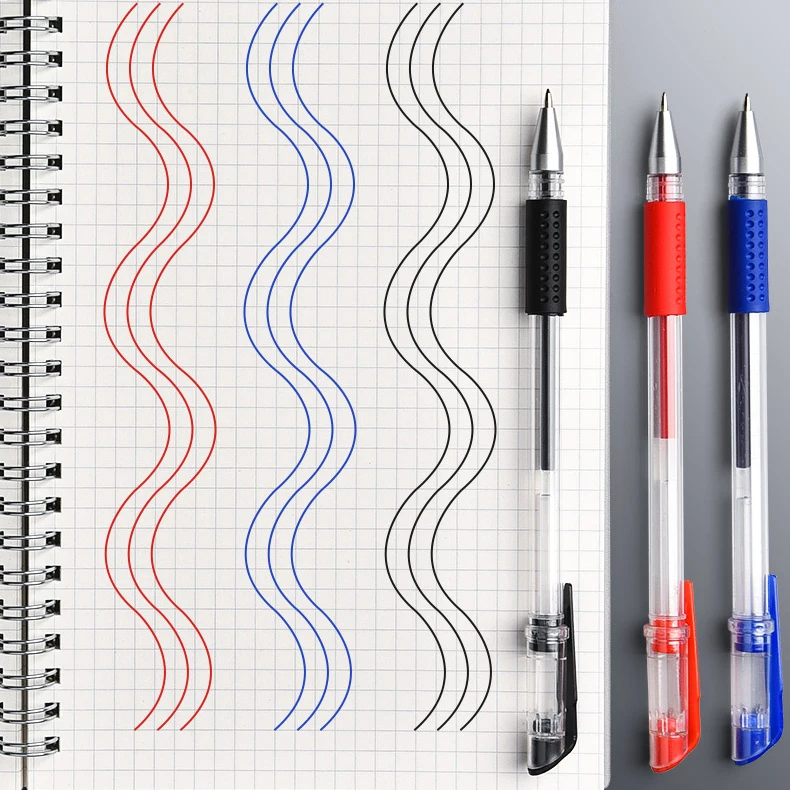 23PCS Gel Pen 0.5mm Black/Blue/Red Ink Bullet/Roller Cap Pulling Design Write Smoothly Writing Stationery | Канцтовары для офиса и