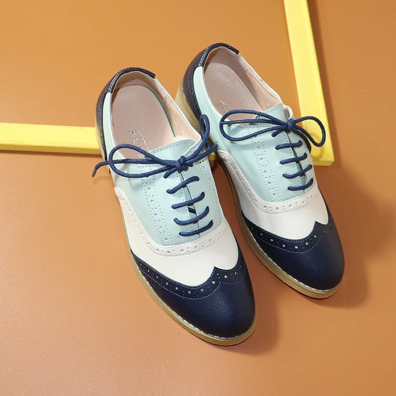 

Women Oxford Brogues Shoes Genuine Leather Loafers For Woman Sneakers Female Oxfords Ladies Laces Single Shoes 2020 Steinmeier