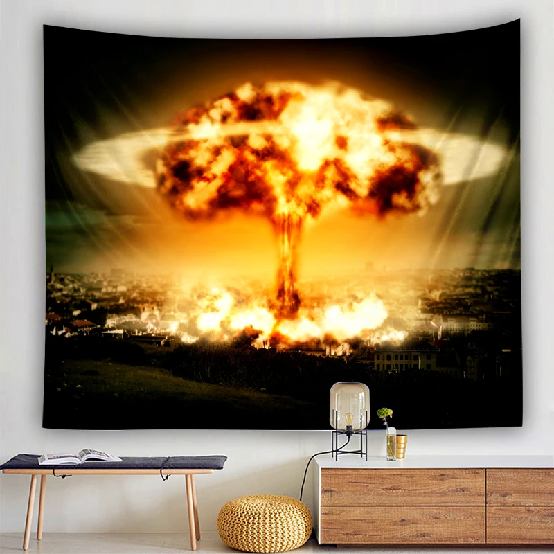 

Big Bang Mushroom Clouds Abstract Landscape Picture Tapestry Home Mural Carpet Living Decoration