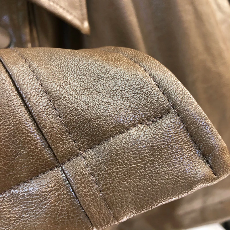 

2021 New Winter Coat Women PU Leather Jacket With Belt Plus Size Thick Warm Outwear Lamb Fur Mid-long Jackets Parkas Woman PY203