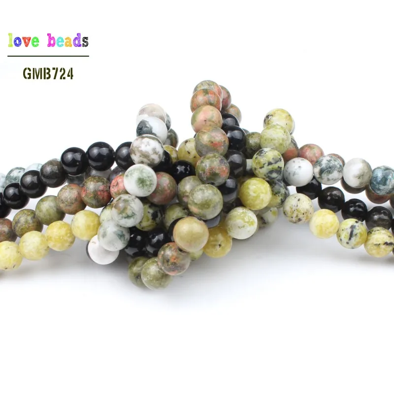 Бусины из агата с кристаллами бирюзовые Агаты унакитс каменные бусины для