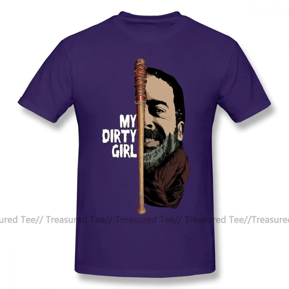 Футболка Negan Look At My Dirty Girl, футболка, модная футболка с принтом, забавная, 4xl, короткий рукав, 100 хлопок, Мужская футболка - Цвет: Purple