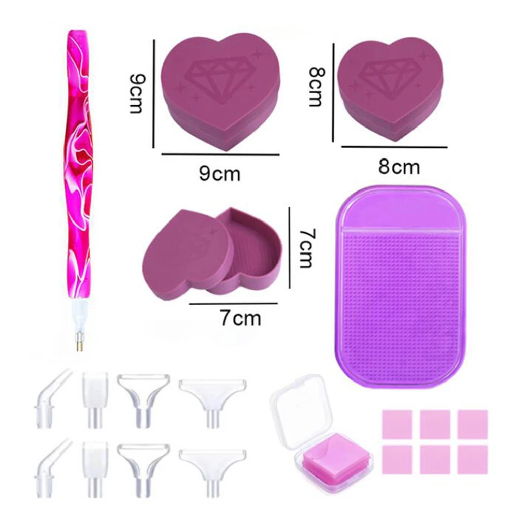 

5D Diamond Painting Tools Love Heart Shape Tray 3 Pieces Large-Capacity Tray For 5D DIY Square/Round Diamonds Painting