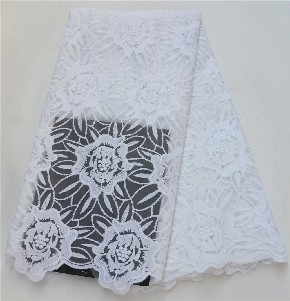Африканский материал бисер кружевная ткань для свадьбы белый цвет 2019