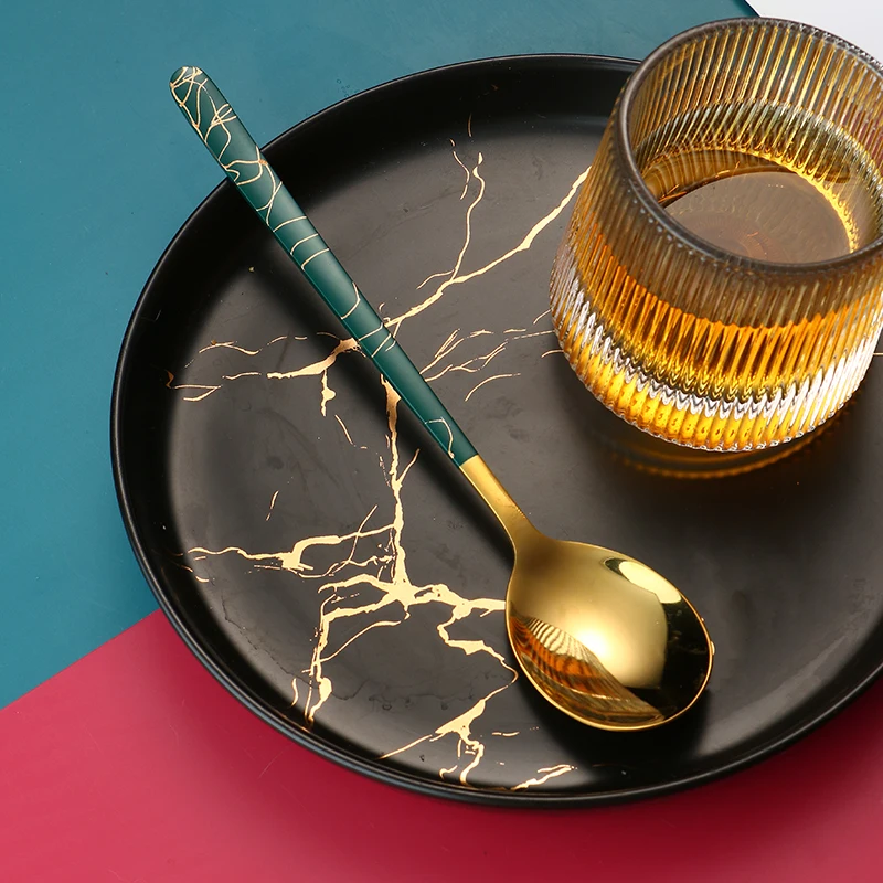 

Elegant Tableware Coffee Dessert Spoon Cutlery 304 Stainless Steel Ice Cream Spoon Scoop Creative Tea-spoon Party Soup Spoon