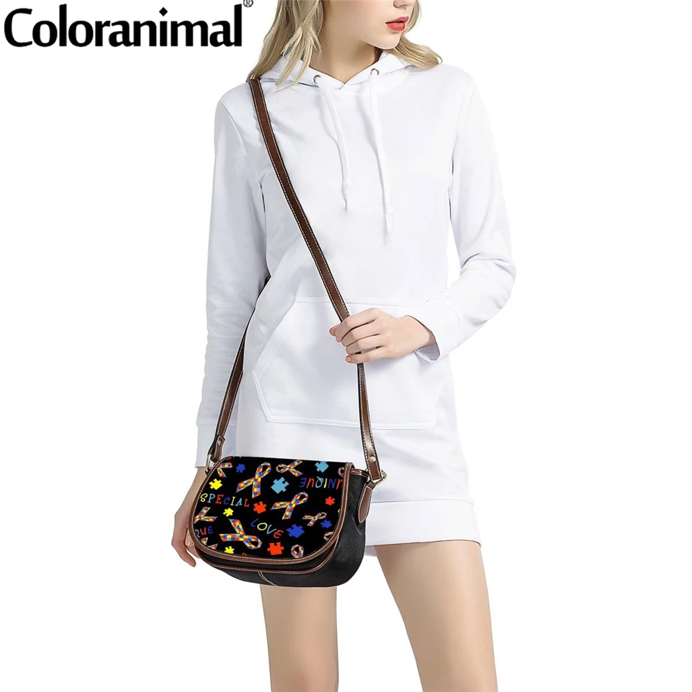 Модные женские маленькие сумки-седло Coloranimal классические сумки-Кроссбоди из