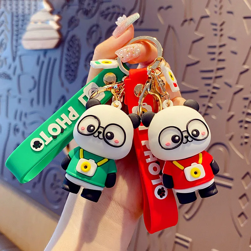 Креативный милый брелок для ключей с камерой в виде панды трендовый мультяшный