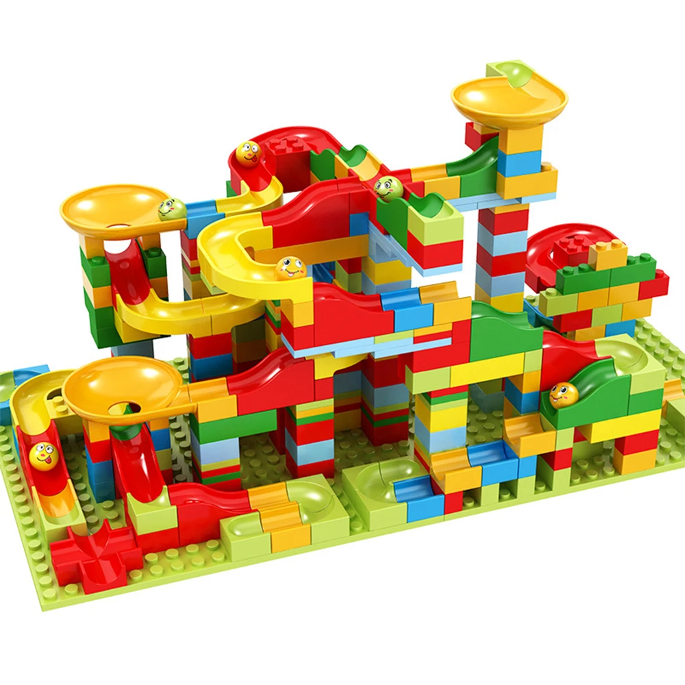 

165-330PCS Marble Race Run Maze Ball Jungle Adventure Track Building Block Small Size Bricks Compatible All Bricks Kid Gifts