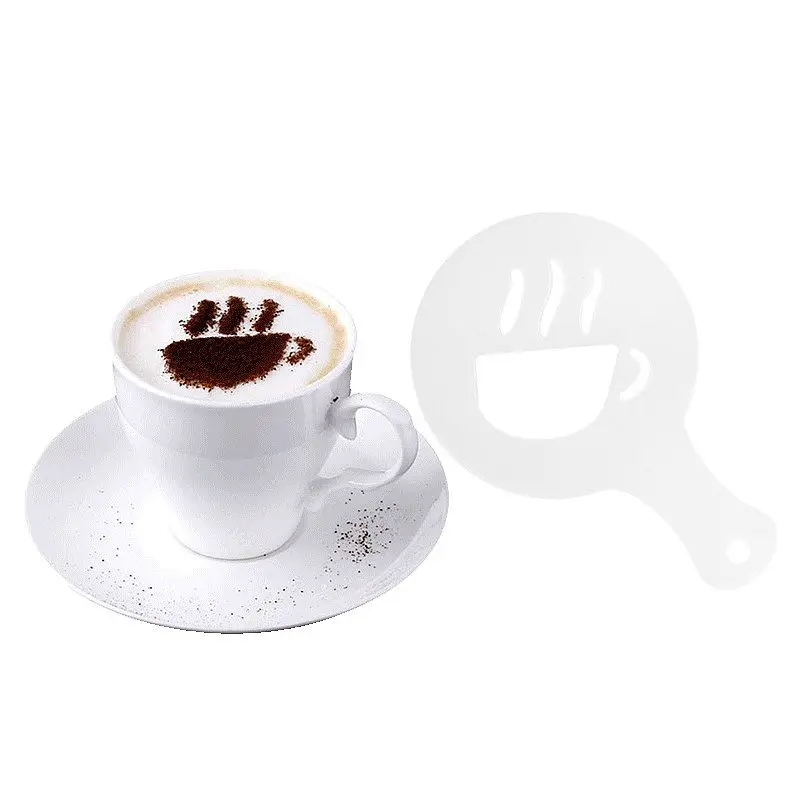 

Household Plastic Garland Mold Fancy Coffee Printing Model Coffee Milk Foam Spray Pattern Baking T