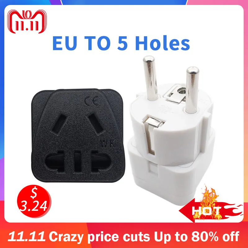 2 в 1 универсальная вилка европейского и китайского стандарта для путешествий шт.