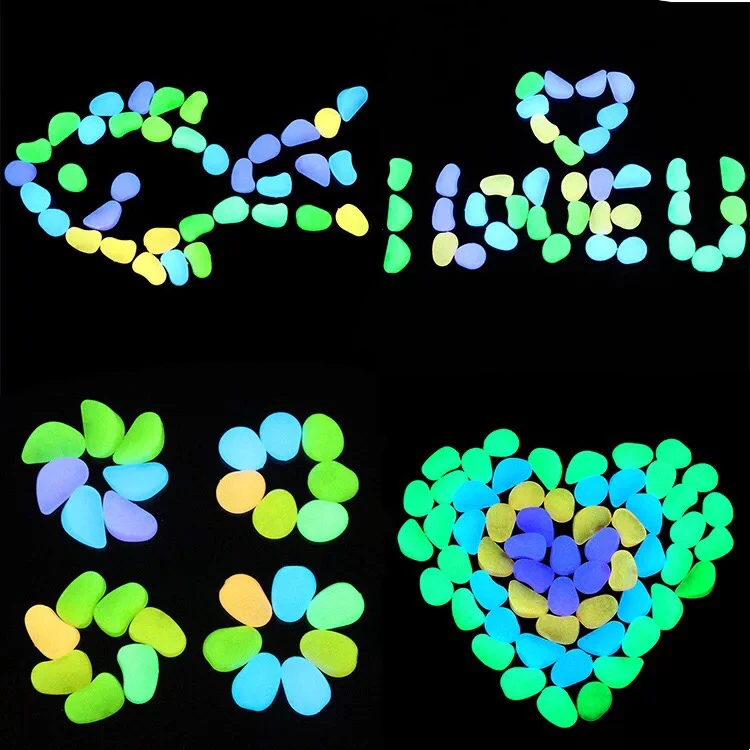 50 шт. светящиеся камни для украшения аквариума|Декоративная галька| |