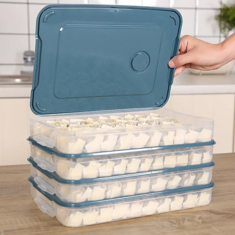 

Domestic Refrigerator Quick Frozen Water Dumpling Storage Box Food Freezer Box Egg Multilayer Box Compartments